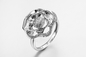 „Doppelte Blume der Liebe“ 925 Ringe Pinky Promise Ring Sterling Silvers CZ