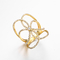 Ring-Bogen CZ „dreifacher Bogen“ Überzug 18K gelber formte kühler Heirat-Ring