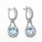 Englischer Verschluss blauer Topaz Dangle Earrings White Gold 4.0g