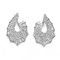 Braut- Ohrringe 925 silberne CZ-Ohrringe Bling und schickes Braut-Earrigns fächerförmig