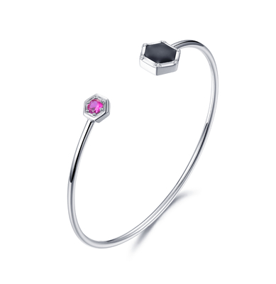 Der Rhodium überzogenen Amoren Weißgold-Armband-Frauen der Pfeil-des Armband-3.0mm