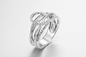Herz umklammerte 925 silbernes Zirkoniumdioxid Sterling Silver CZ-Ring-10.79g Pandora Heart Ring Clear Cubic