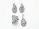 Buchstaben schnitzten silberne 925 Schmuck-Satz-Damen Sterling Silver Conch Earrings