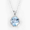 13mm Sterling Silver Topaz Pendant Sky blaue aquamarine Edelstein-Halskette