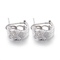 Rauten-Zirkon-quadratische Bolzen-Ohrringe 3.13g Sterling Silver Oval Hoop Earrings
