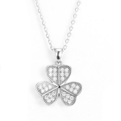 925 Sterling Silber Blattförmiger Anhänger PVD Plattierung Tffany Anhänger Halskette