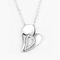 Zirkon Telesthesia Sterling Silver Double Heart Necklace
