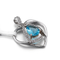 Heiratsdamen-Schmuck herz-Crystal Pendants 925 Sterling Silver Chain Necklace Womens