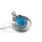 hängende Halskette bezaubert des silbernen Edelstein-2.05g 925 ovalen blauen Saphir
