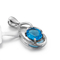 1.69g kreist bester Freund Sterling Silver Friendship Pendants Double Sapphire Birthstone Necklace ein
