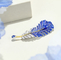 Brosche Sapphire Virgo Necklace 0.25ct Diamond Feather Pendant