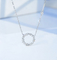 Gold Diamond Necklace 0.22ct 18K 12mm 1,8 Gramm des offenen Kreis-Diamond Pendant