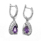 Amethyst-Ohrgehänge Sterling Silver Gemstone Earringss 2.6g des Purpur-925