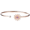 Durchmesser-festes Edelstein-Armband Diamond Bangles 0.24ct 13mm des Rosa-18K mit Blume