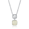Spiegel polierte hängendes Kissen weiße Jade Pendant Necklace des silbernen Edelstein-925