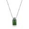 des silbernen Edelstein-2.08g 925 hängendes Rechteck-Grün Jade Pendant Perlen-des Chain-9x14mm