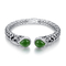 925 Sterling Silver Gems Bangles Cabochon 12x14mm ovale grüne Jade Stone