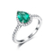 Verpflichtung 925 Sterling Silver Diamond Ring Emerald formte 2.78g