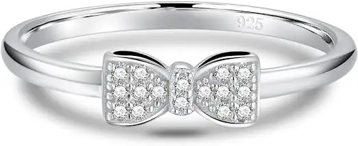Schleifenknotenförmige 925er Sterlingsilber-Ringe, Zirkon-Sterlingsilber-Cz-Verlobungsringe