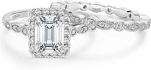 Ebene 925 Sterling Silver Engagement Ring, 925 silberne CZ-Ringe heiratend