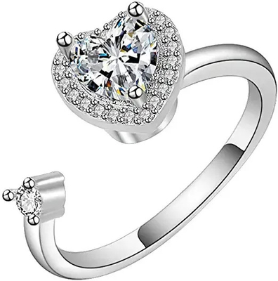 Freundschaftsringe aus 925er Sterlingsilber, klassischer Ring aus Liebessilber mit Zirkon