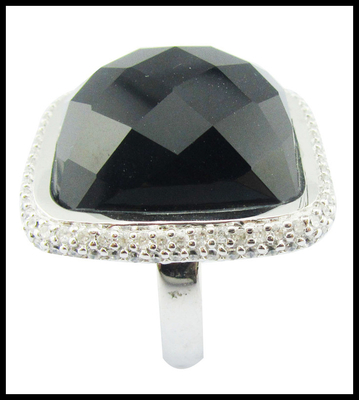 925 Sterling Silber Ringe mit schwarzem Agat Edelsteinen Silber Edelstein Ringe Sterling Silber Liebesring