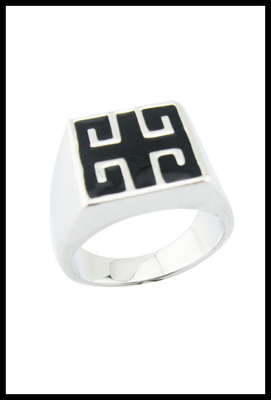 Glanzende Emaille Edelsteinringe in Sterling Silber 925 Sterling Silber Schmuckringe Chunky Sterling Silberringe