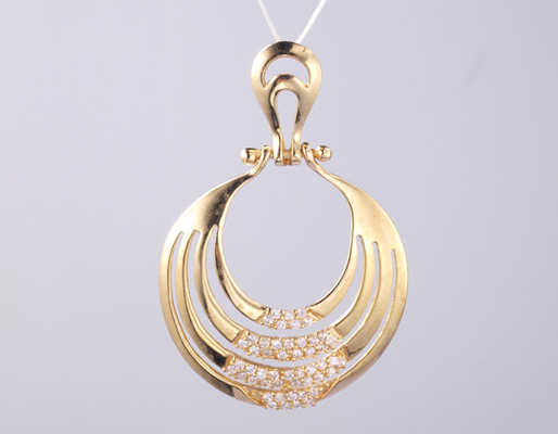 18K Gelb Gold Einzigartiges 925 Silber Geometrisches Anhänger Dekoriert mit anpassbaren Zirkon Silber Edelstein Ringe Zubehör