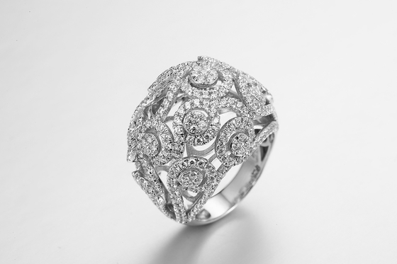 Verlobungsringe AAA 1,5 des Zirkon-8.35g ovaler CZ-Patience-Ring Karat