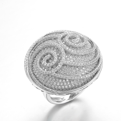 Die silbernen kopierten Ringe 13.8g Sterling Silver Engraved Ring der Zirkon-Männer