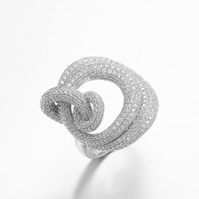 Ring formen silberne CZ Ringe 7.59g 925, die Rhodium Infinite Loop-Ring überzog