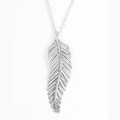 925 Sterling Silver Leaf Shape Pendant PVD, der Tiffany Pendant Necklace überzieht