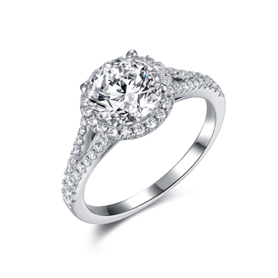 Funkelnde Art Runden-Sterling Silver Moissanite Wedding Ringss 8.0mm